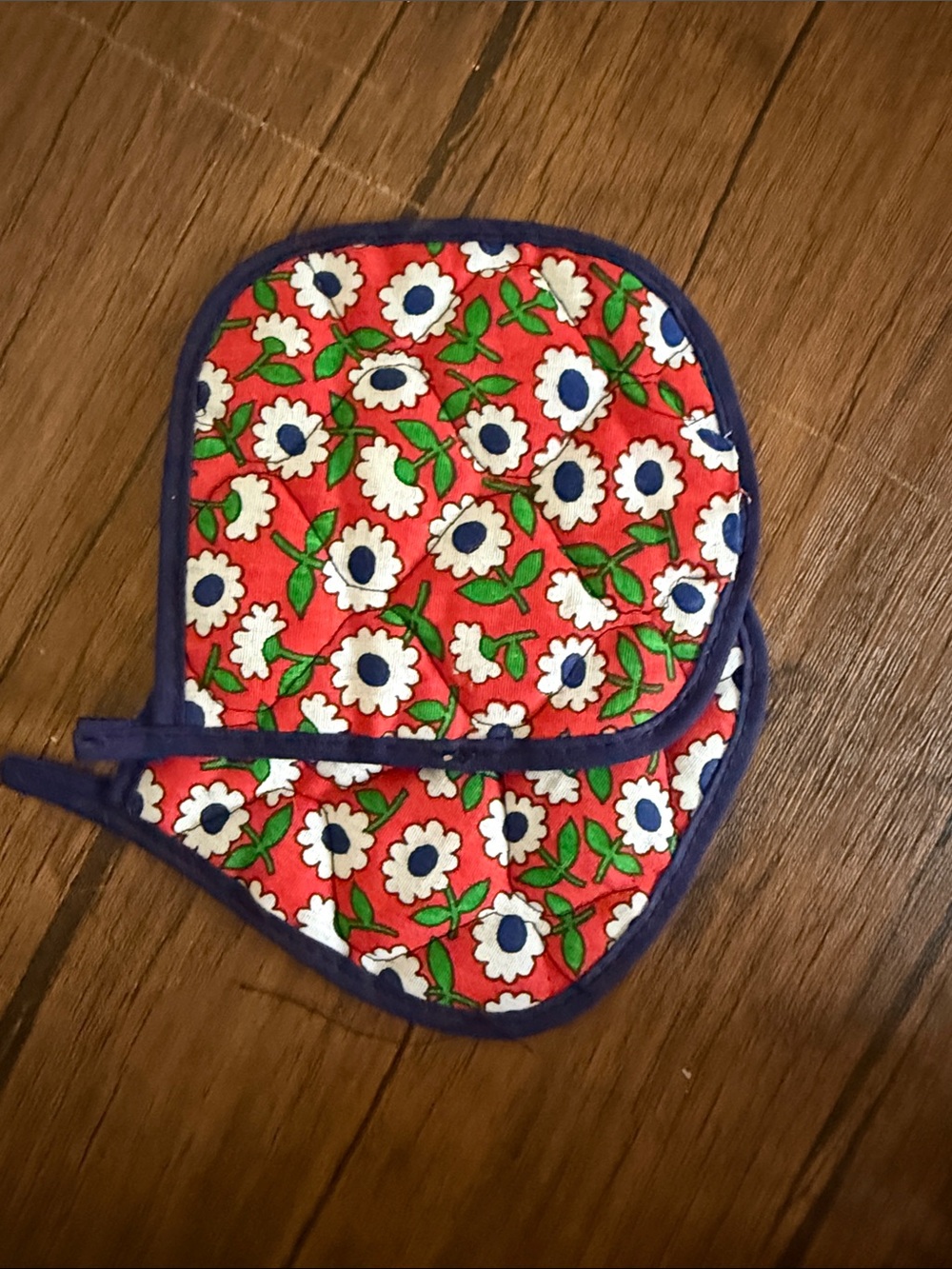Fisher-Price Red Floral Quilted Play Hat with Blue Trim